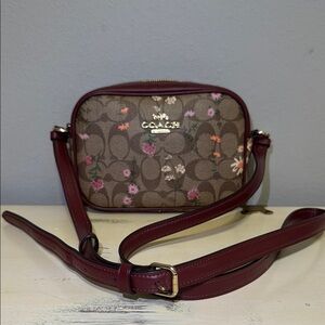 Coach Floral Camera Bag in Signature Canvas